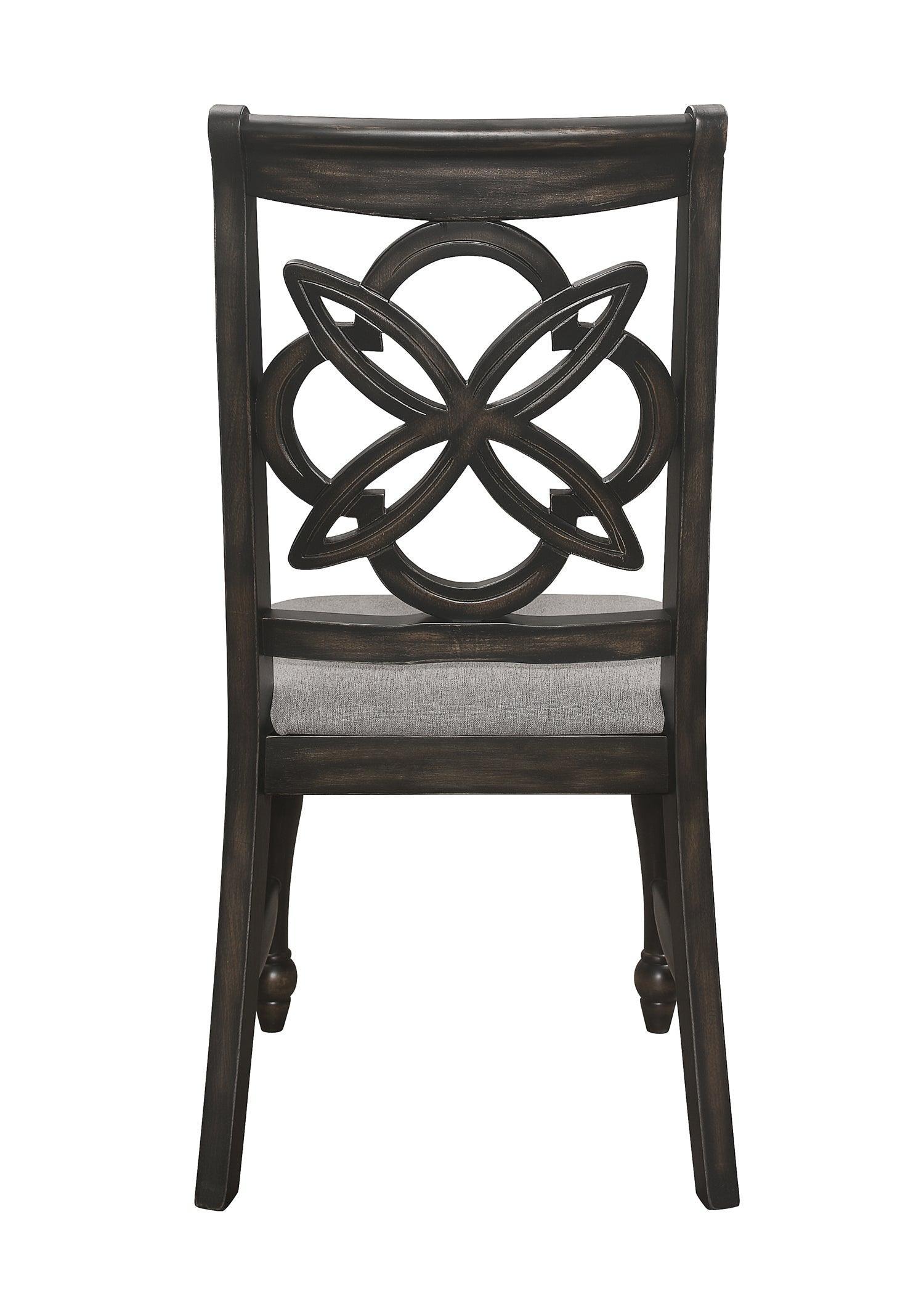 Hilara Brown/Gray Modern Solid Wood And Veneers Fabric Upholstered Dining Room Set - Ella Furniture