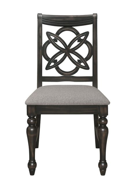 Hilara Brown/Gray Modern Solid Wood And Veneers Fabric Upholstered Dining Room Set - Ella Furniture