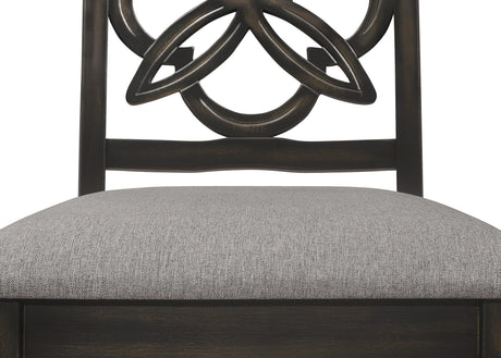 Hilara Brown/Gray Modern Solid Wood And Veneers Fabric Upholstered Dining Room Set - Ella Furniture