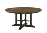 Hilara Brown/Gray Modern Solid Wood And Veneers Fabric Upholstered Round Dining Room Set - Ella Furniture
