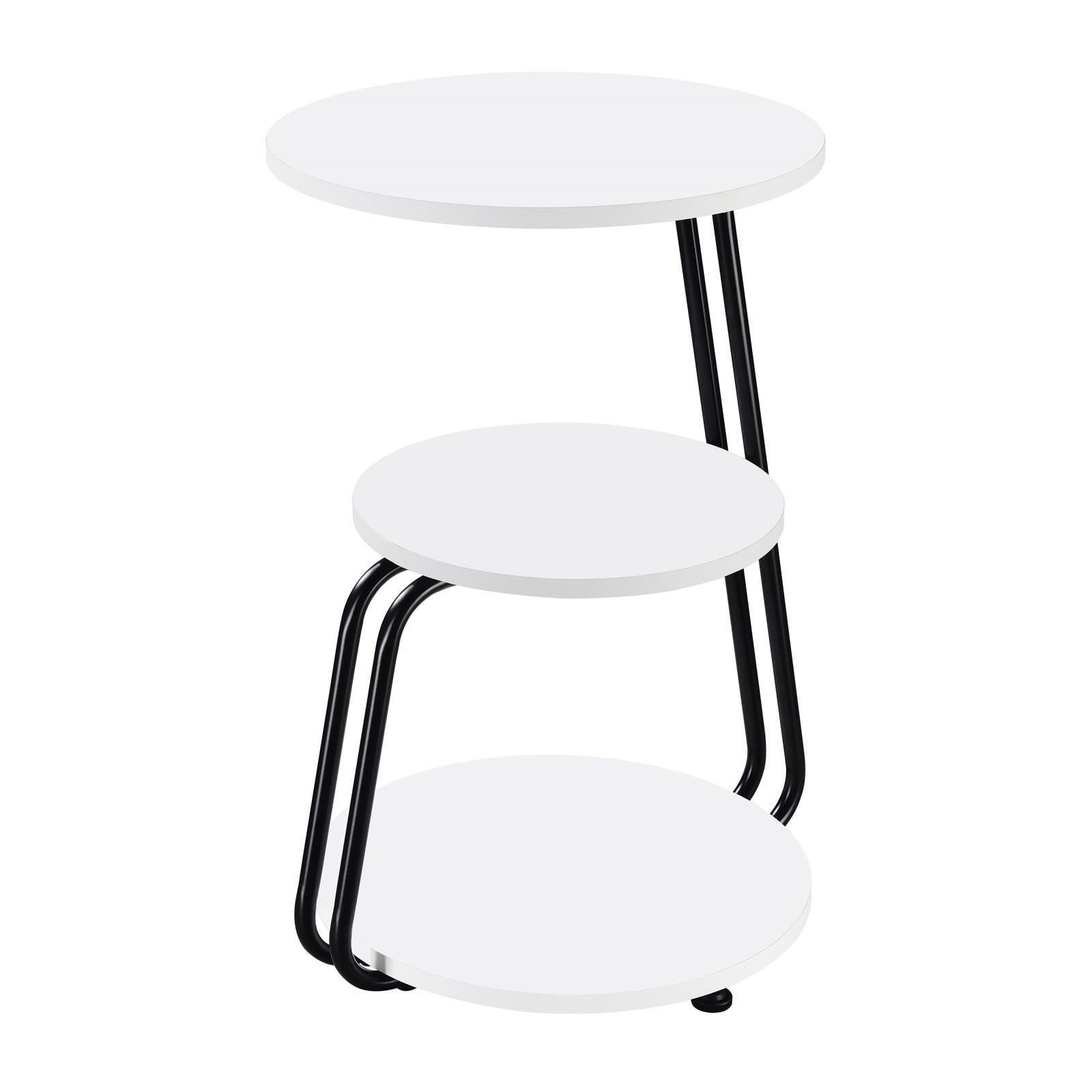 Hilly 3-Tier Round Side Table White And Black 930071 - Ella Furniture