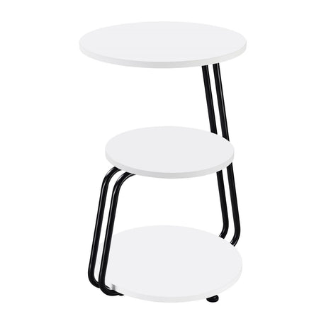 Hilly 3-Tier Round Side Table White And Black 930071 - Ella Furniture