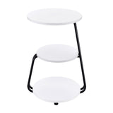 Hilly 3-Tier Round Side Table White And Black 930071 - Ella Furniture