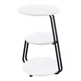 Hilly 3-Tier Round Side Table White And Black 930071 - Ella Furniture