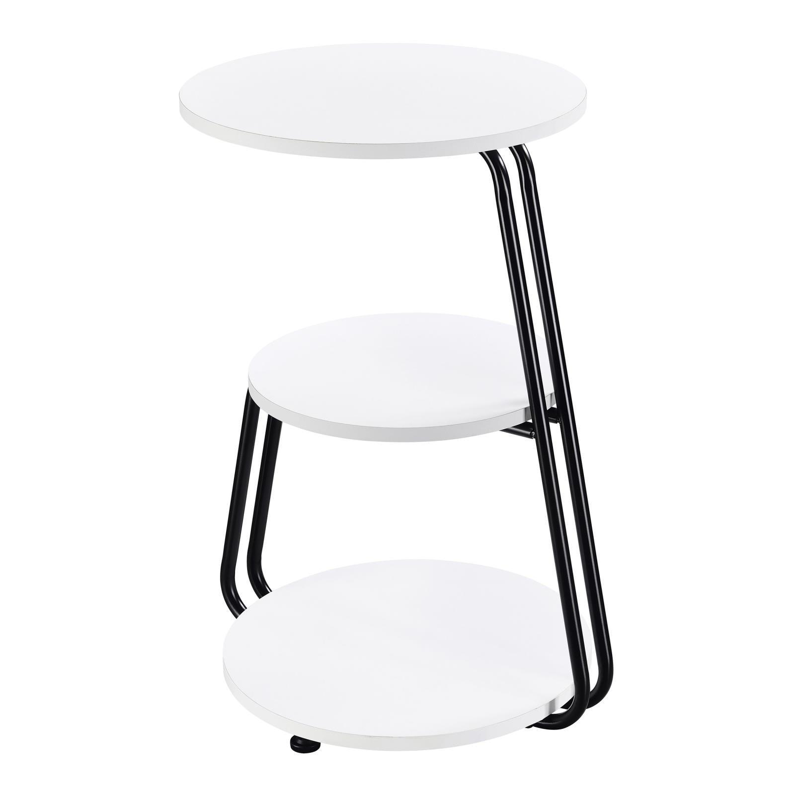 Hilly 3-Tier Round Side Table White And Black 930071 - Ella Furniture