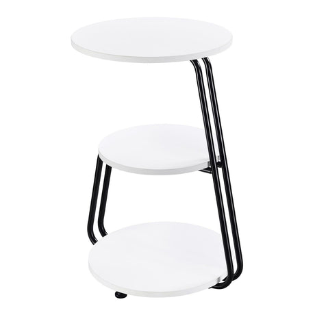 Hilly 3-Tier Round Side Table White And Black 930071 - Ella Furniture