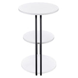 Hilly 3-Tier Round Side Table White And Black 930071 - Ella Furniture