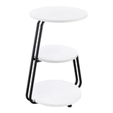 Hilly 3-Tier Round Side Table White And Black 930071 - Ella Furniture