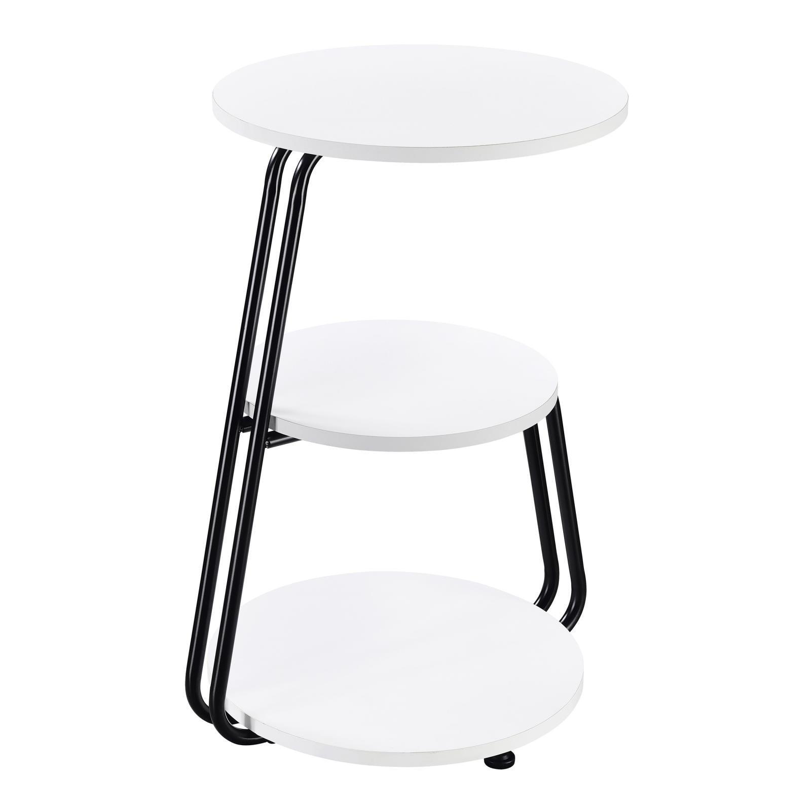 Hilly 3-Tier Round Side Table White And Black 930071 - Ella Furniture