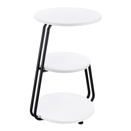 Hilly 3-Tier Round Side Table White And Black 930071 - Ella Furniture