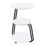 Hilly 3-Tier Round Side Table White And Black 930071 - Ella Furniture