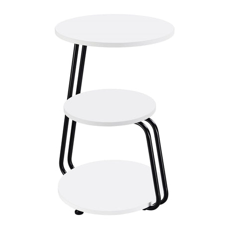 Hilly 3-Tier Round Side Table White And Black 930071 - Ella Furniture