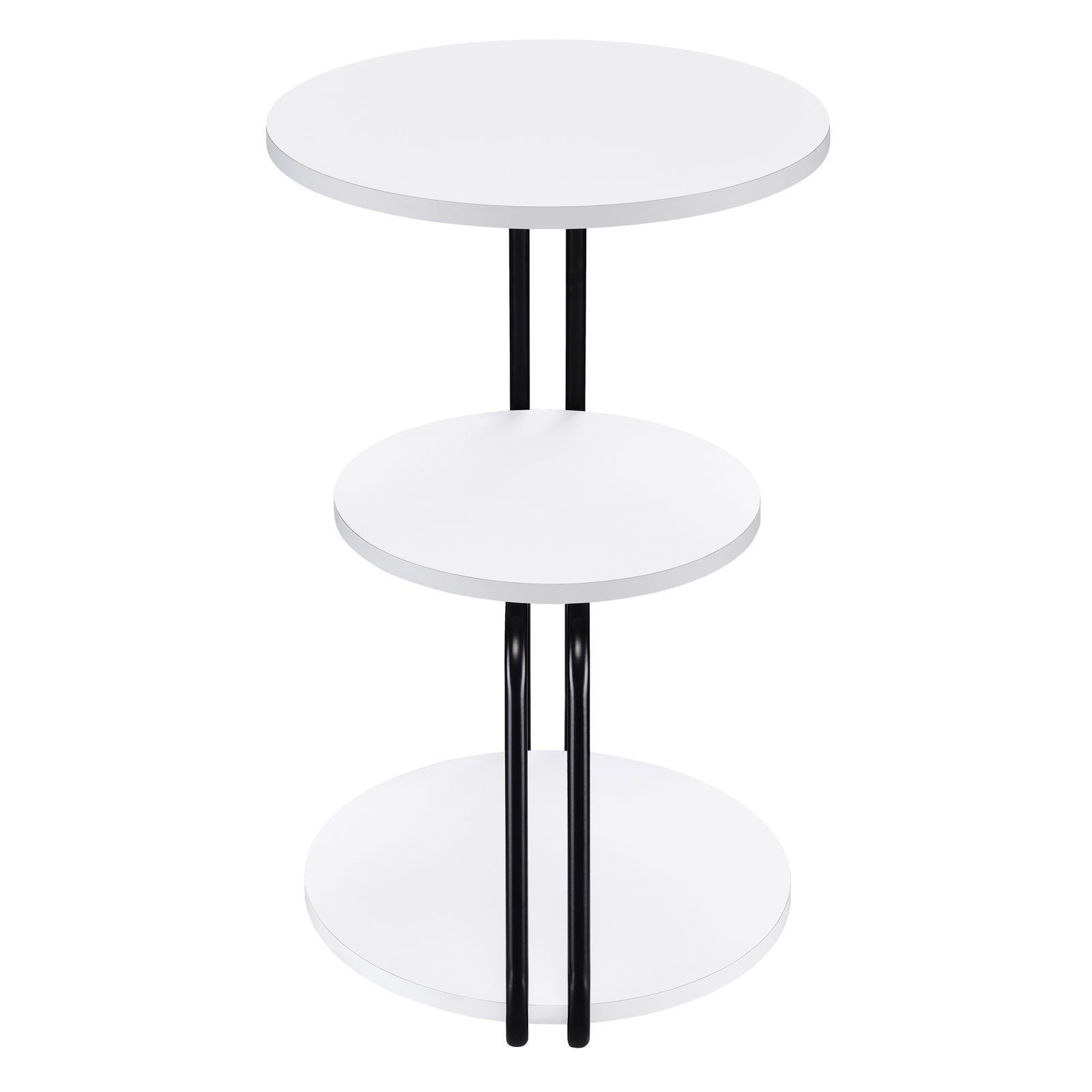 Hilly 3-Tier Round Side Table White And Black 930071 - Ella Furniture