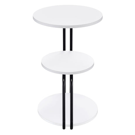 Hilly 3-Tier Round Side Table White And Black 930071 - Ella Furniture