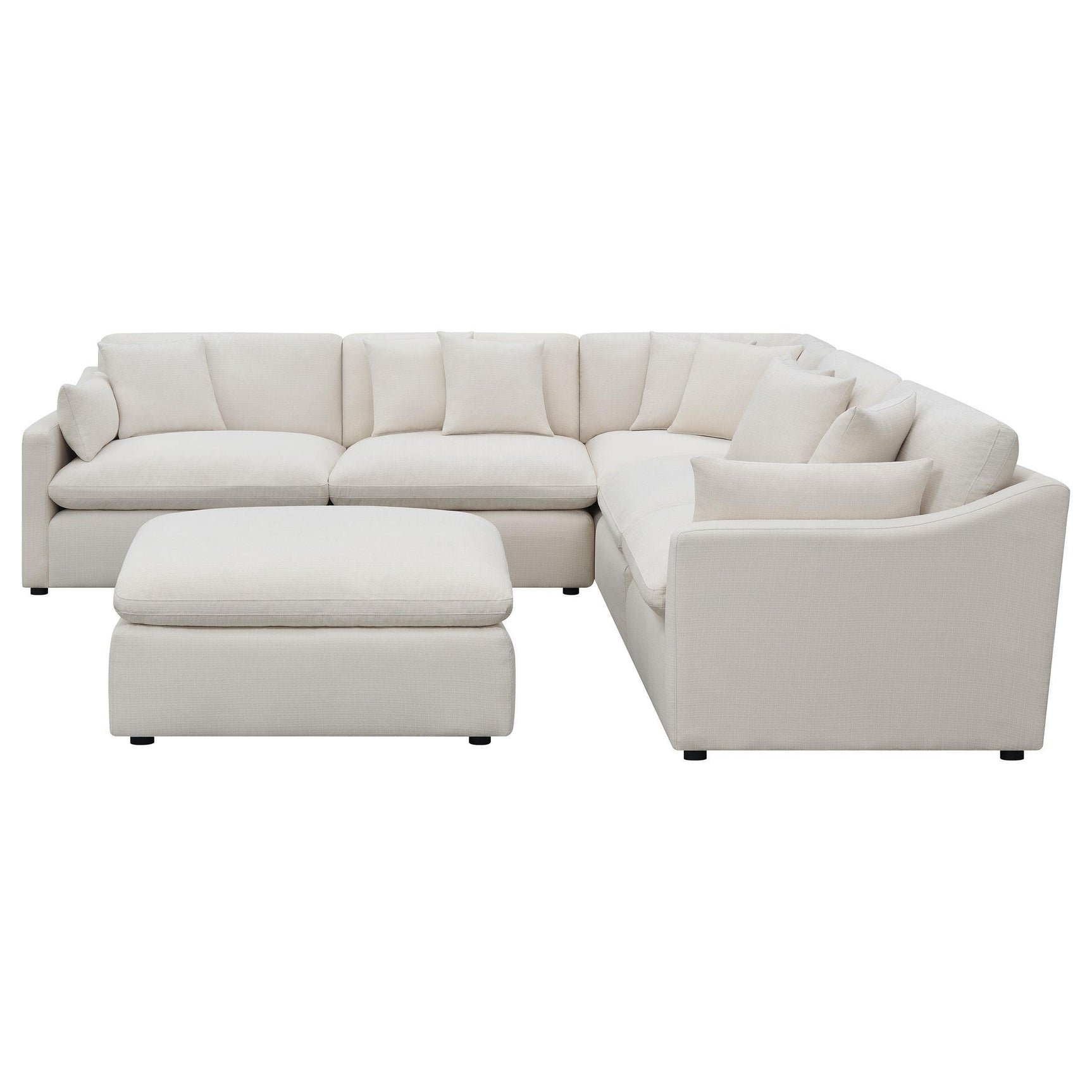 Hobson 6-piece Upholstered Modular Sectional Sofa Ivory 551451-SET - Ella Furniture