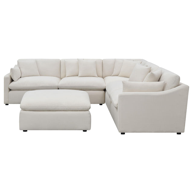 Hobson 6-piece Upholstered Modular Sectional Sofa Ivory 551451-SET - Ella Furniture