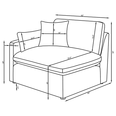 Hobson 6-piece Upholstered Modular Sectional Sofa Ivory 551451-SET - Ella Furniture