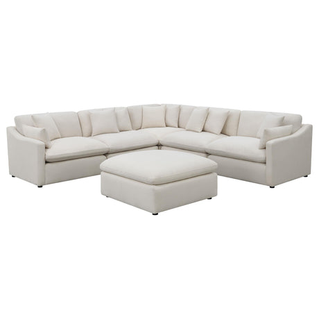 Hobson 6-piece Upholstered Modular Sectional Sofa Ivory 551451-SET - Ella Furniture
