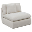 Hobson Upholstered Armless Chair Ivory 551451 - Ella Furniture