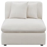 Hobson Upholstered Armless Chair Ivory 551451 - Ella Furniture