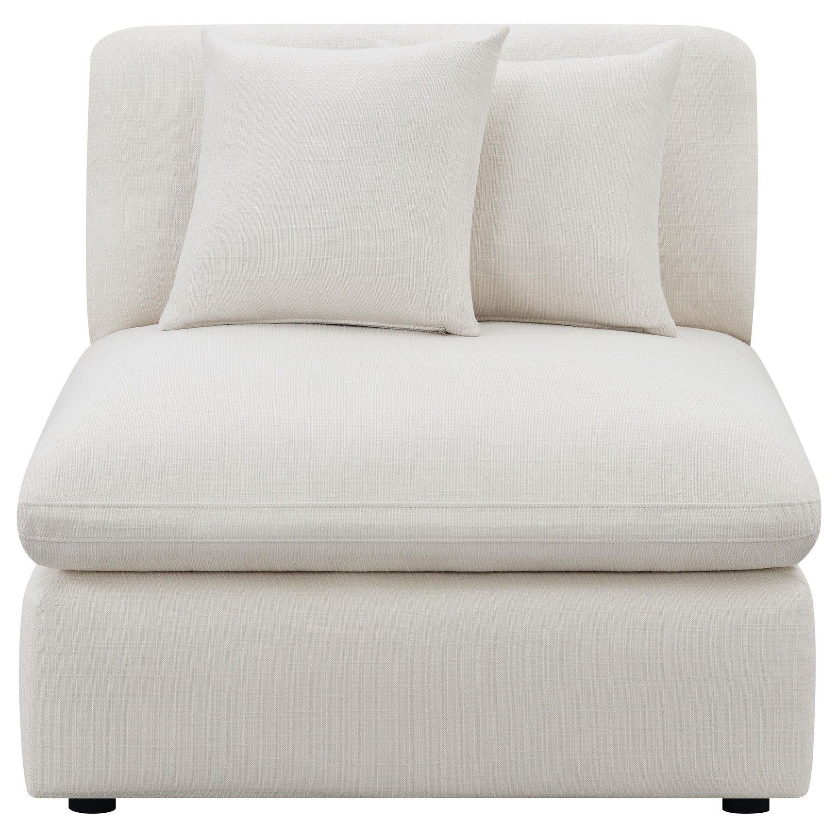 Hobson Upholstered Armless Chair Ivory 551451 - Ella Furniture