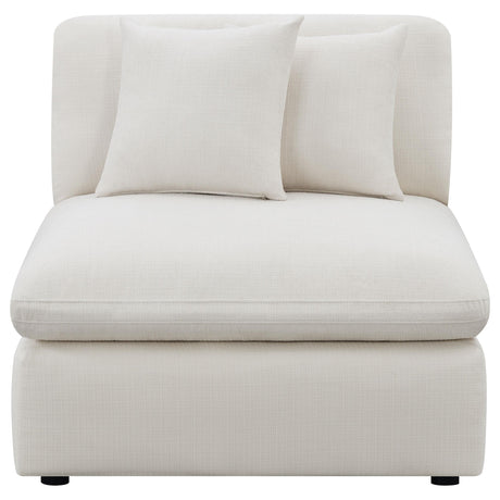 Hobson Upholstered Armless Chair Ivory 551451 - Ella Furniture