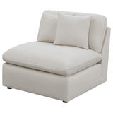 Hobson Upholstered Armless Chair Ivory 551451 - Ella Furniture