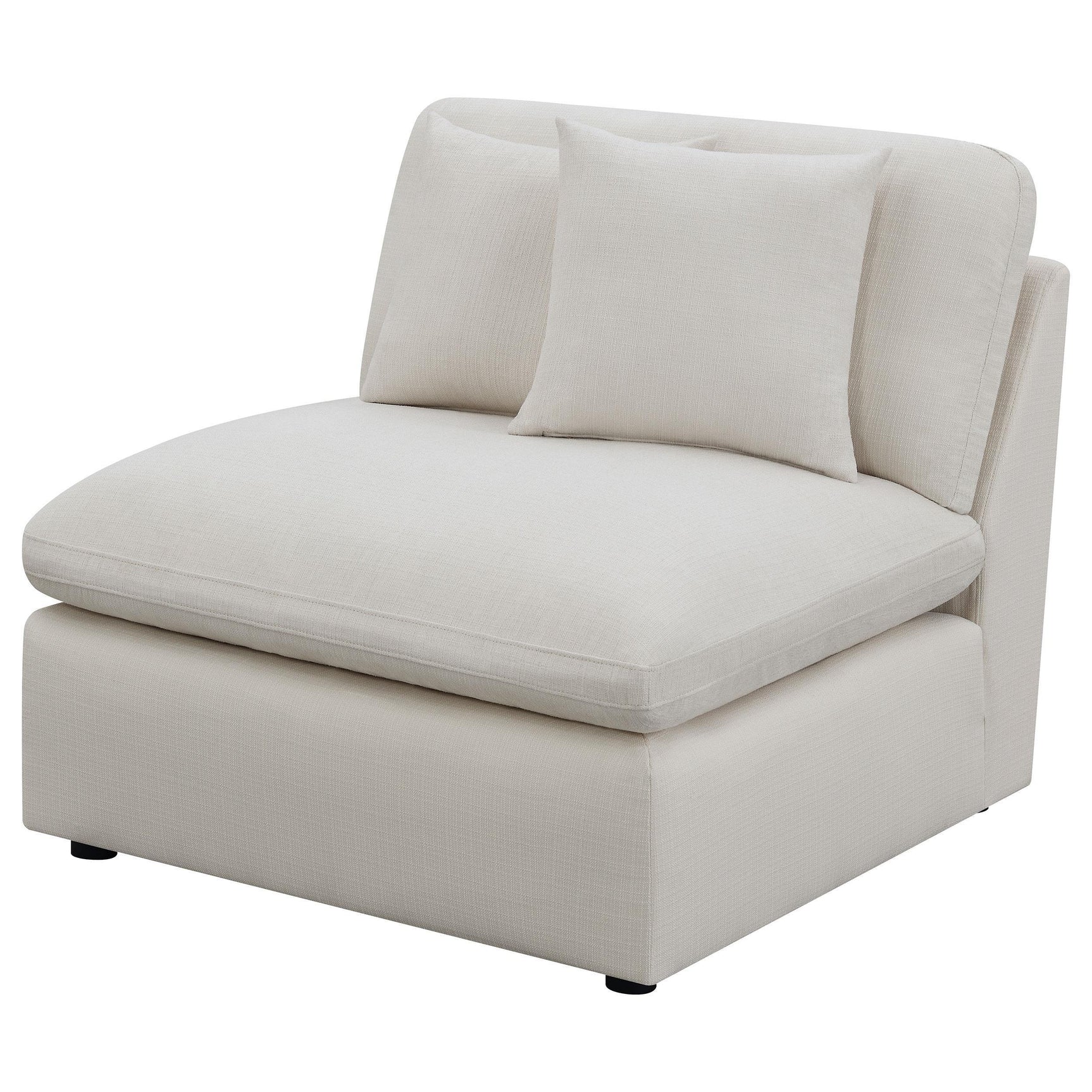 Hobson Upholstered Armless Chair Ivory 551451 - Ella Furniture