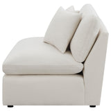 Hobson Upholstered Armless Chair Ivory 551451 - Ella Furniture