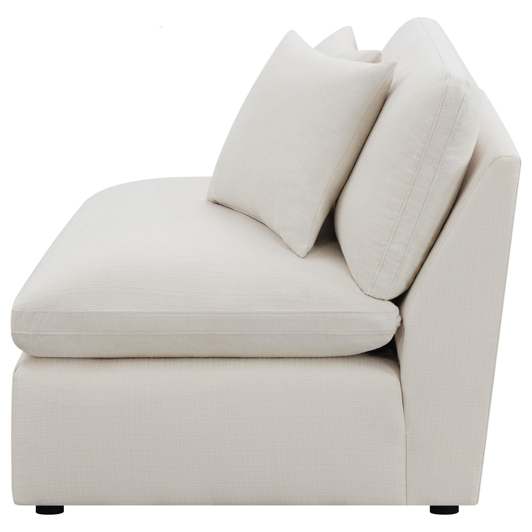 Hobson Upholstered Armless Chair Ivory 551451 - Ella Furniture