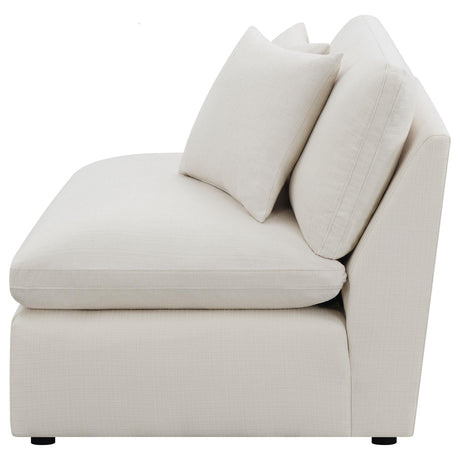 Hobson Upholstered Armless Chair Ivory 551451 - Ella Furniture