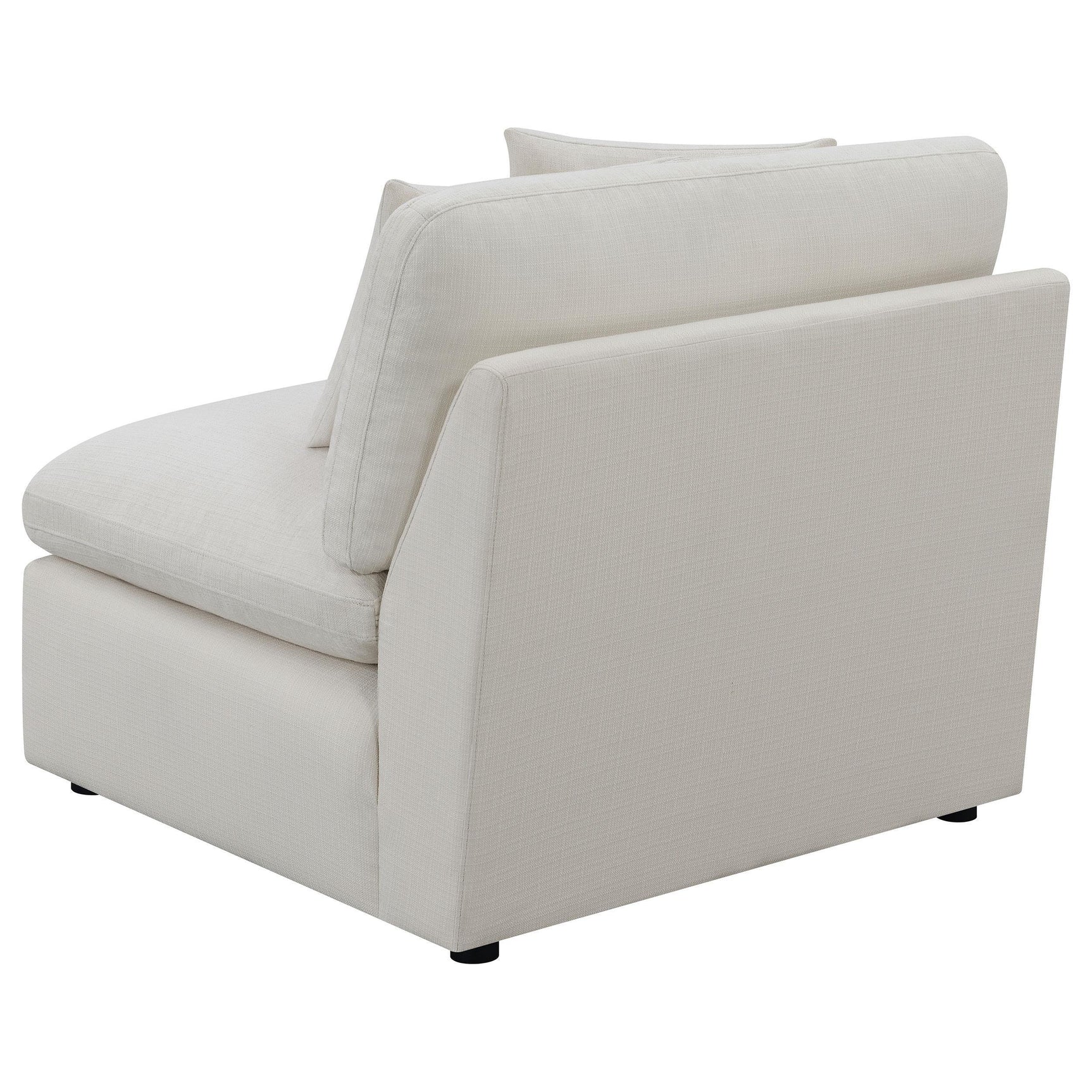 Hobson Upholstered Armless Chair Ivory 551451 - Ella Furniture