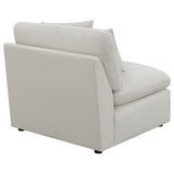 Hobson Upholstered Armless Chair Ivory 551451 - Ella Furniture