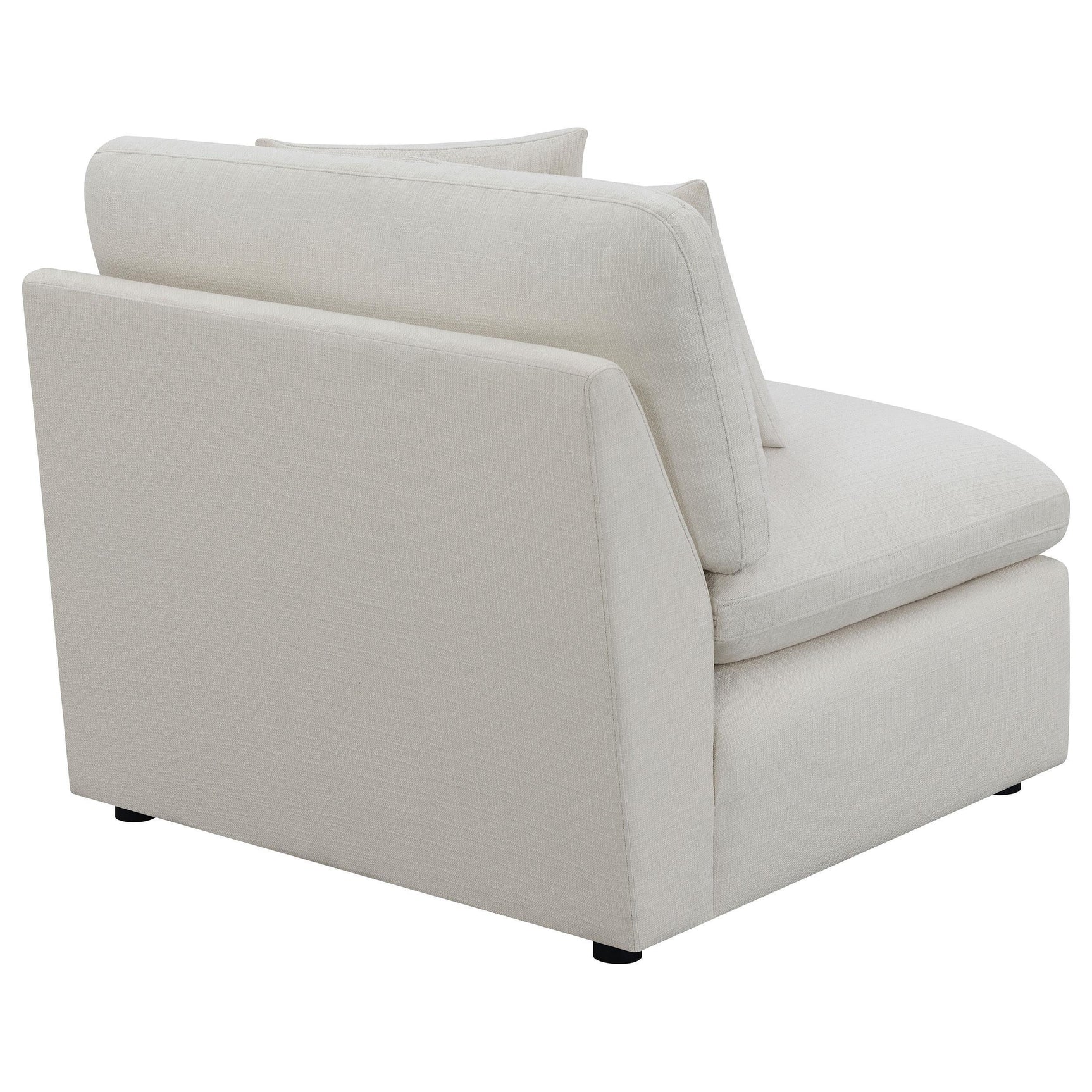 Hobson Upholstered Armless Chair Ivory 551451 - Ella Furniture