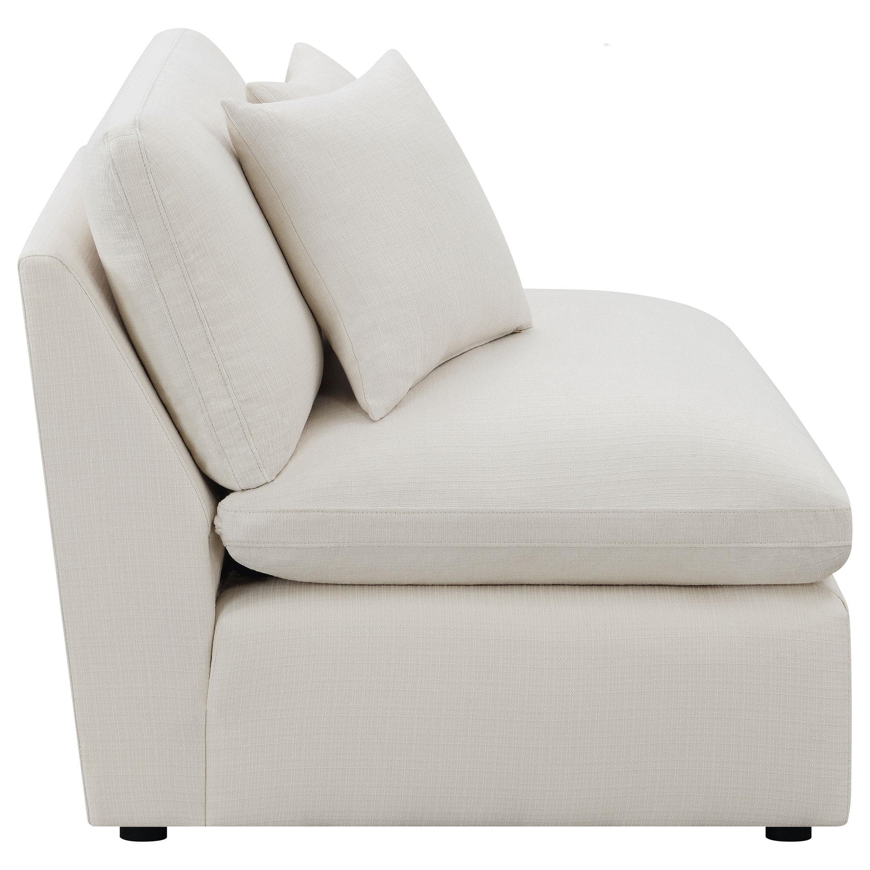 Hobson Upholstered Armless Chair Ivory 551451 - Ella Furniture