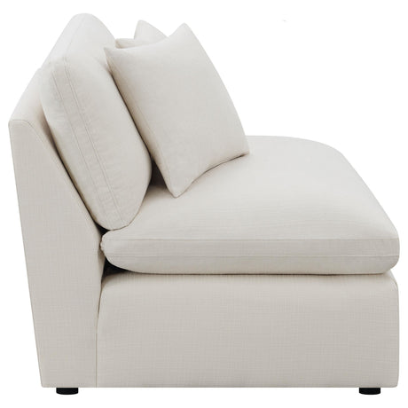 Hobson Upholstered Armless Chair Ivory 551451 - Ella Furniture