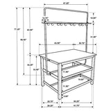 Hollis 3-piece Kitchen Island Counter Height Table Set White 122246-S3 - Ella Furniture