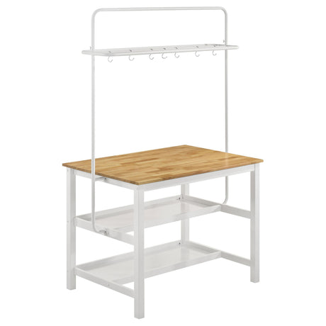 Hollis 3-piece Kitchen Island Counter Height Table Set White 122246-S3 - Ella Furniture