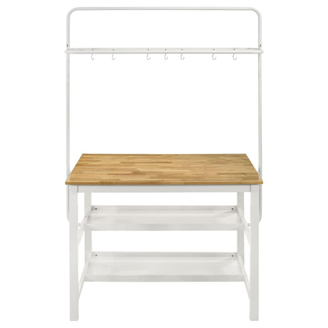 Hollis 3-piece Kitchen Island Counter Height Table Set White 122246-S3 - Ella Furniture