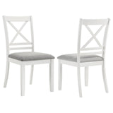 Hollis Cross Back Wood Dining Side Chair White (Set Of 2) 122242 - Ella Furniture