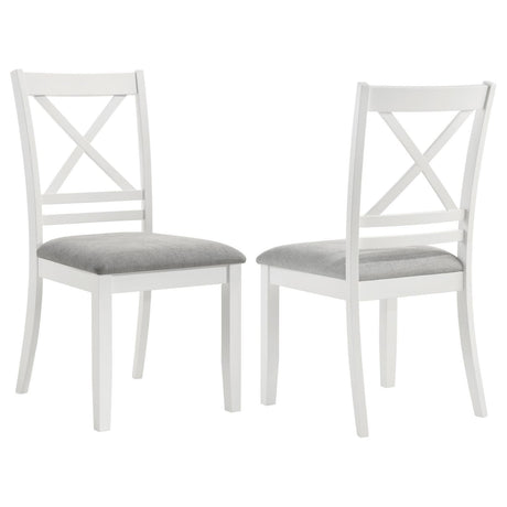 Hollis Cross Back Wood Dining Side Chair White (Set Of 2) 122242 - Ella Furniture