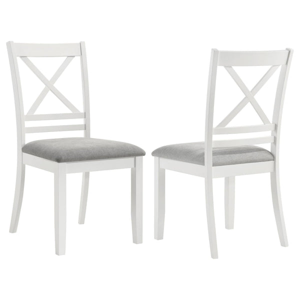 Hollis Cross Back Wood Dining Side Chair White (Set Of 2) 122242 - Ella Furniture