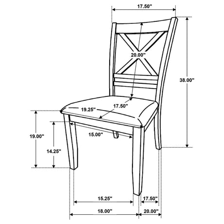 Hollis Cross Back Wood Dining Side Chair White (Set Of 2) 122242 - Ella Furniture