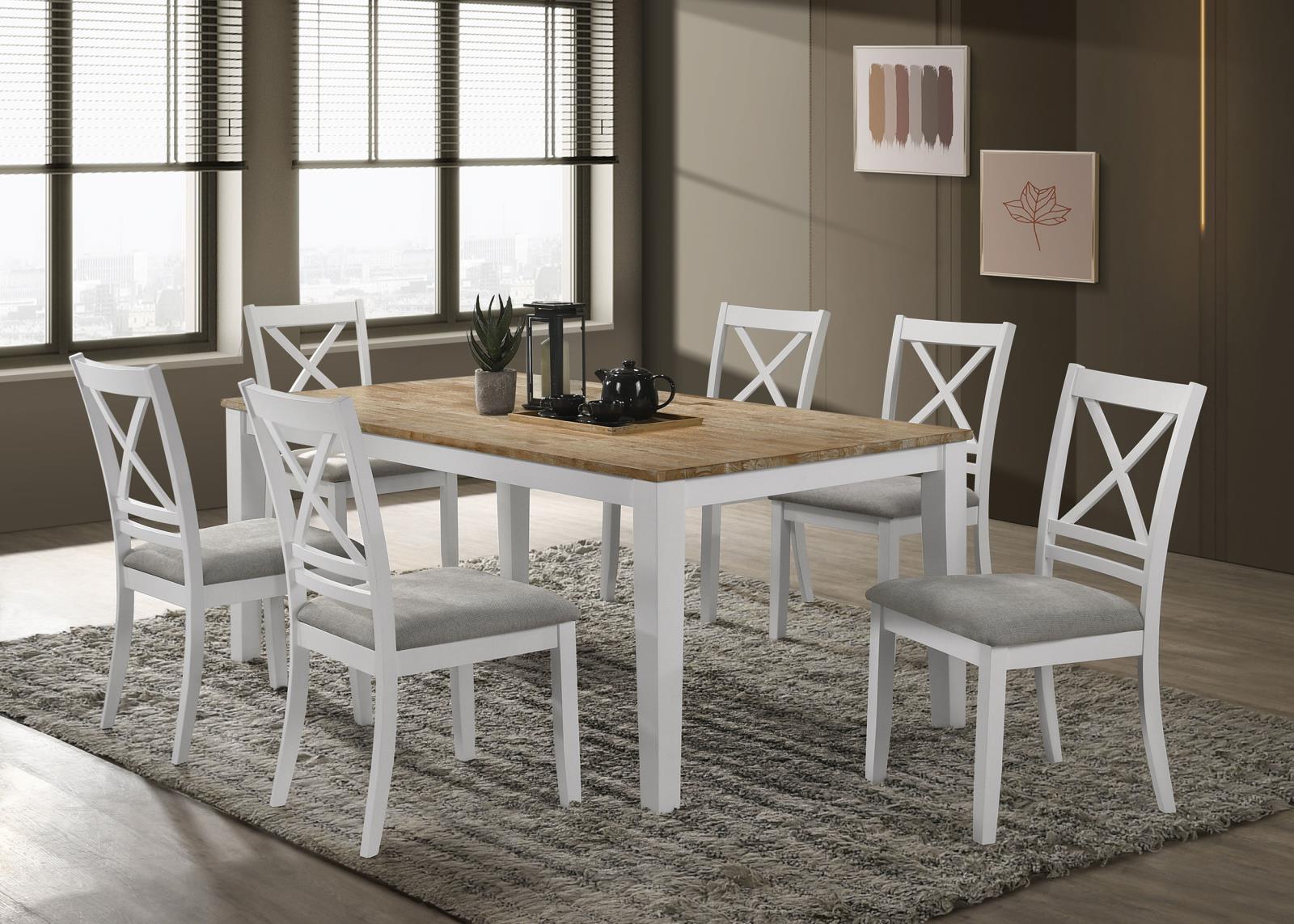 Hollis Cross Back Wood Dining Side Chair White (Set Of 2) 122242 - Ella Furniture