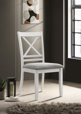 Hollis Cross Back Wood Dining Side Chair White (Set Of 2) 122242 - Ella Furniture