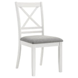 Hollis Cross Back Wood Dining Side Chair White (Set Of 2) 122242 - Ella Furniture