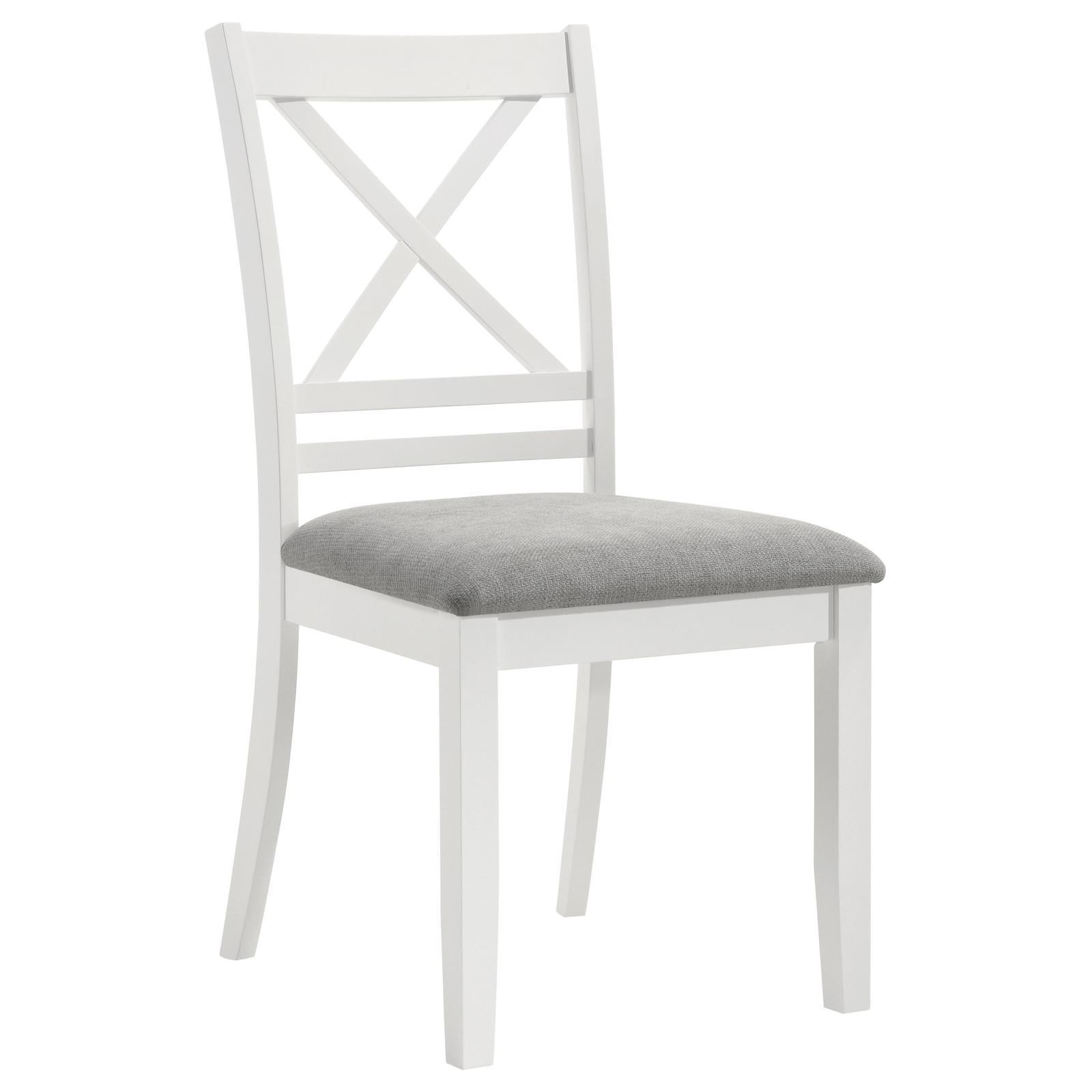 Hollis Cross Back Wood Dining Side Chair White (Set Of 2) 122242 - Ella Furniture