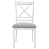 Hollis Cross Back Wood Dining Side Chair White (Set Of 2) 122242 - Ella Furniture