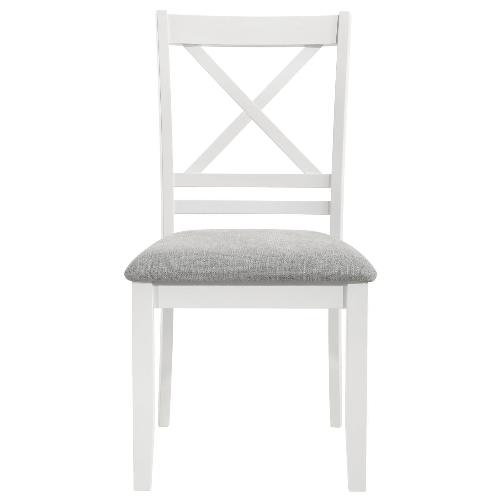 Hollis Cross Back Wood Dining Side Chair White (Set Of 2) 122242 - Ella Furniture
