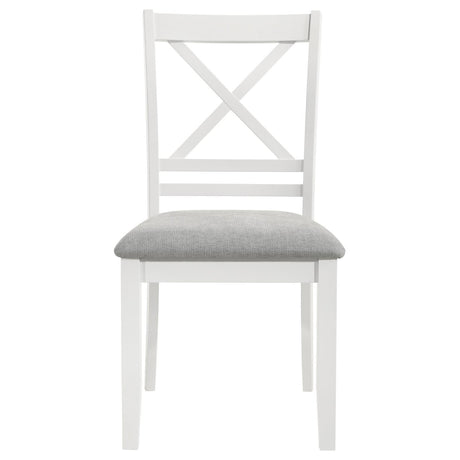 Hollis Cross Back Wood Dining Side Chair White (Set Of 2) 122242 - Ella Furniture